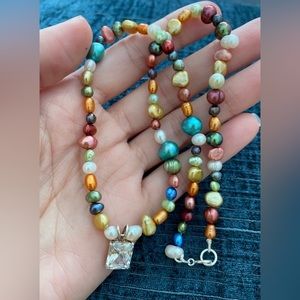 Rainbow Pearl Necklace